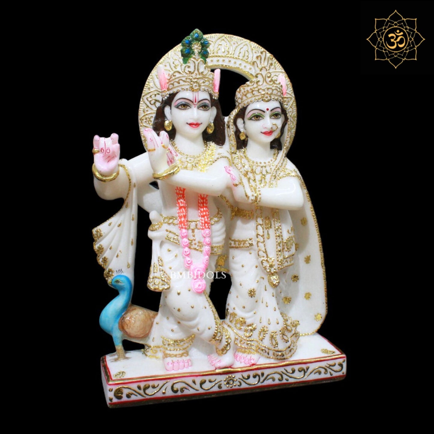 Jugal Radha Krishna Murti for Homes and Temples in 12inches in Makrana Marble