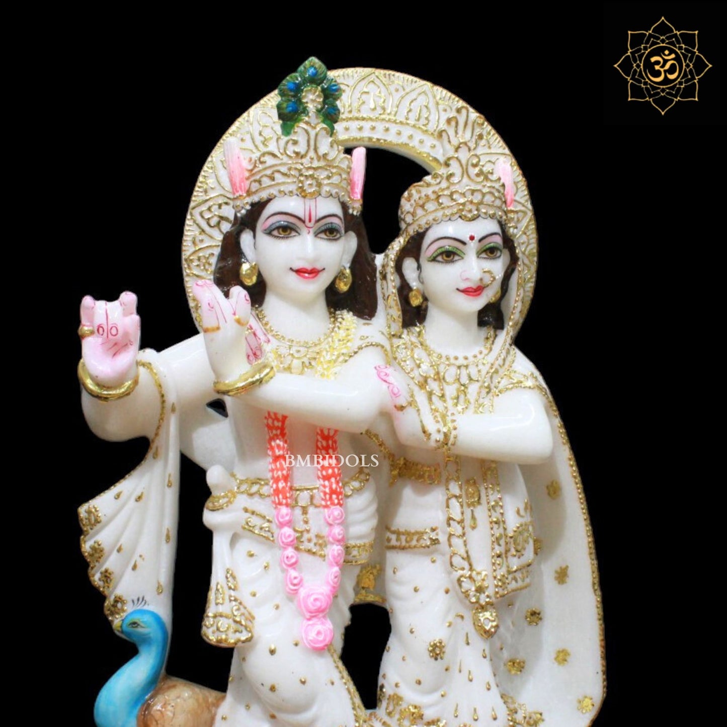 Jugal Radha Krishna Murti for Homes and Temples in 12inches in Makrana Marble