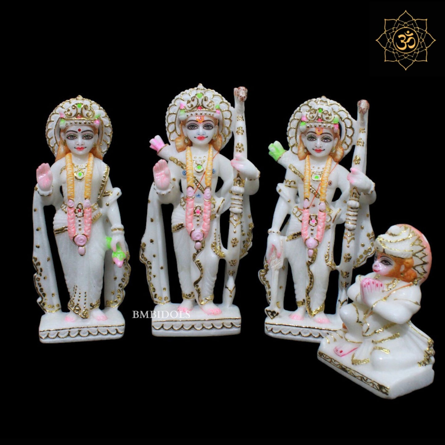 Small Ram Darbar Murti for Homes and Temples in 9inches in Makrana Marble