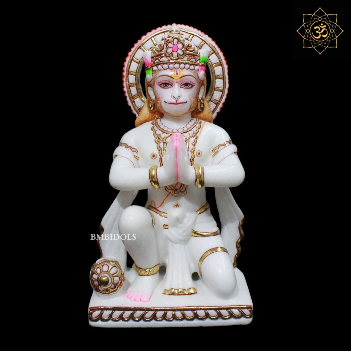 1foot Marble Das Hanuman Murti in Makrana Marble for Homes and Temples