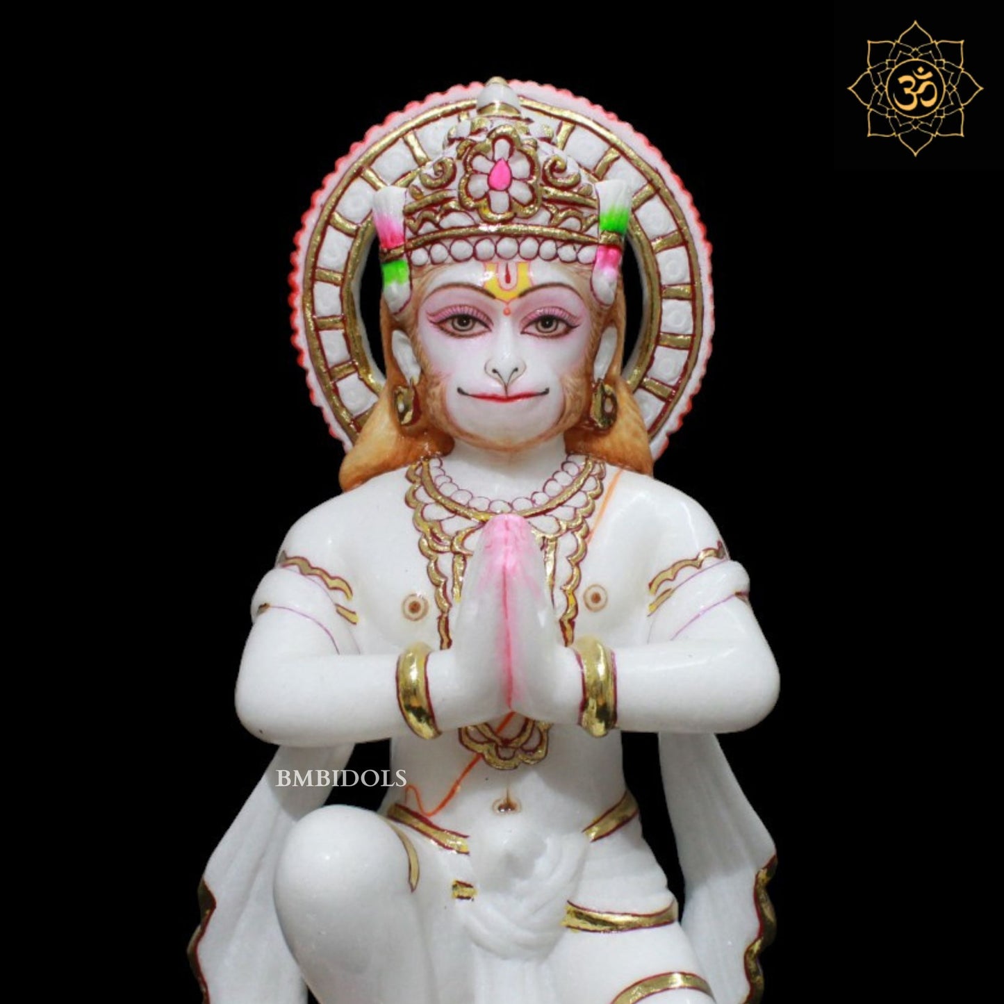 1foot Marble Das Hanuman Murti in Makrana Marble for Homes and Temples