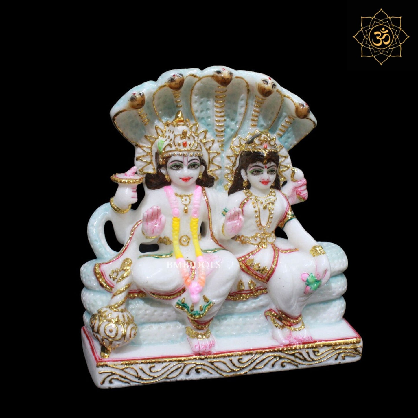 Lakshmi Narayan Marble Murti in 9inches for Homes and Temples