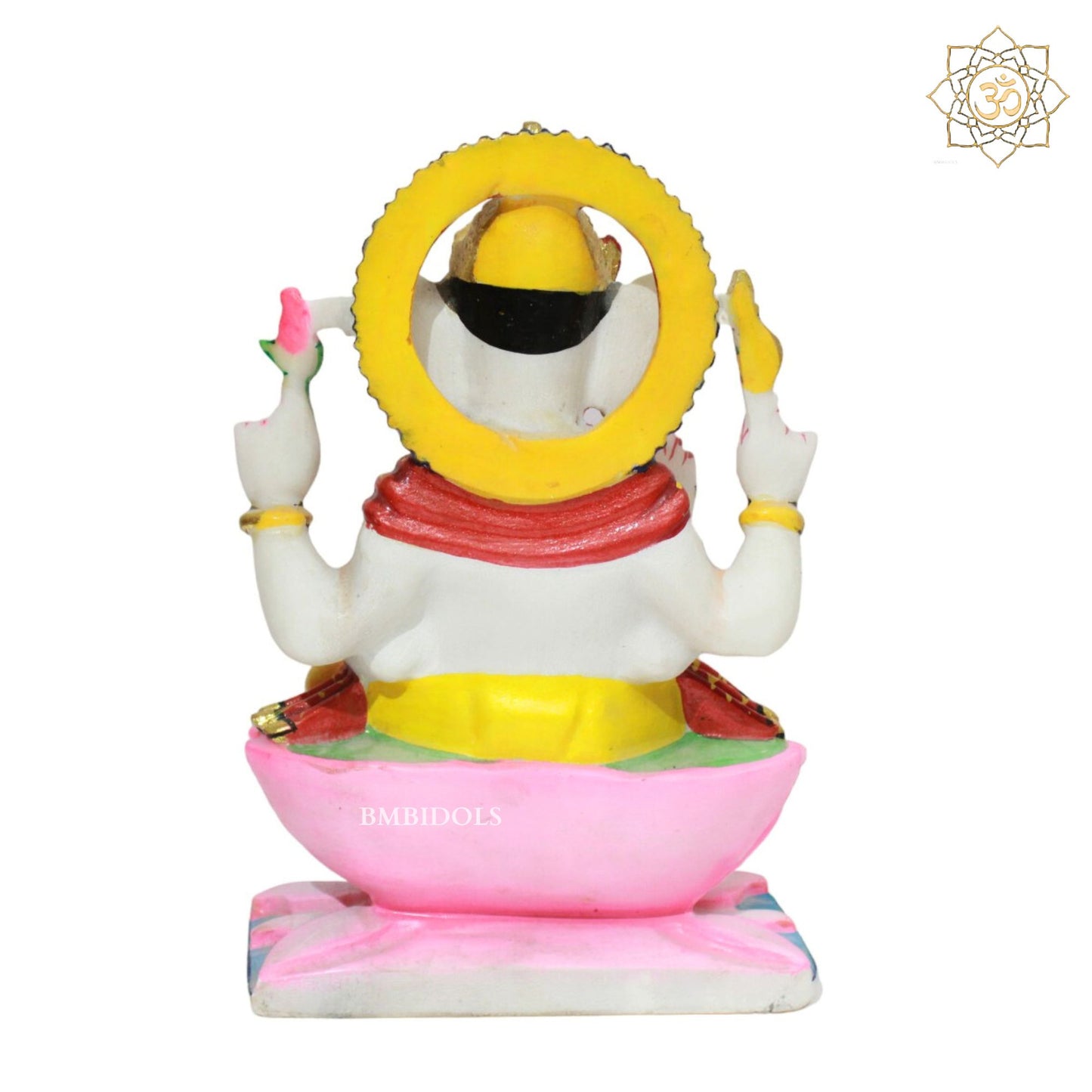 Marble Ganesh Murti in Full Coloured in 10inch for Homes and Temples