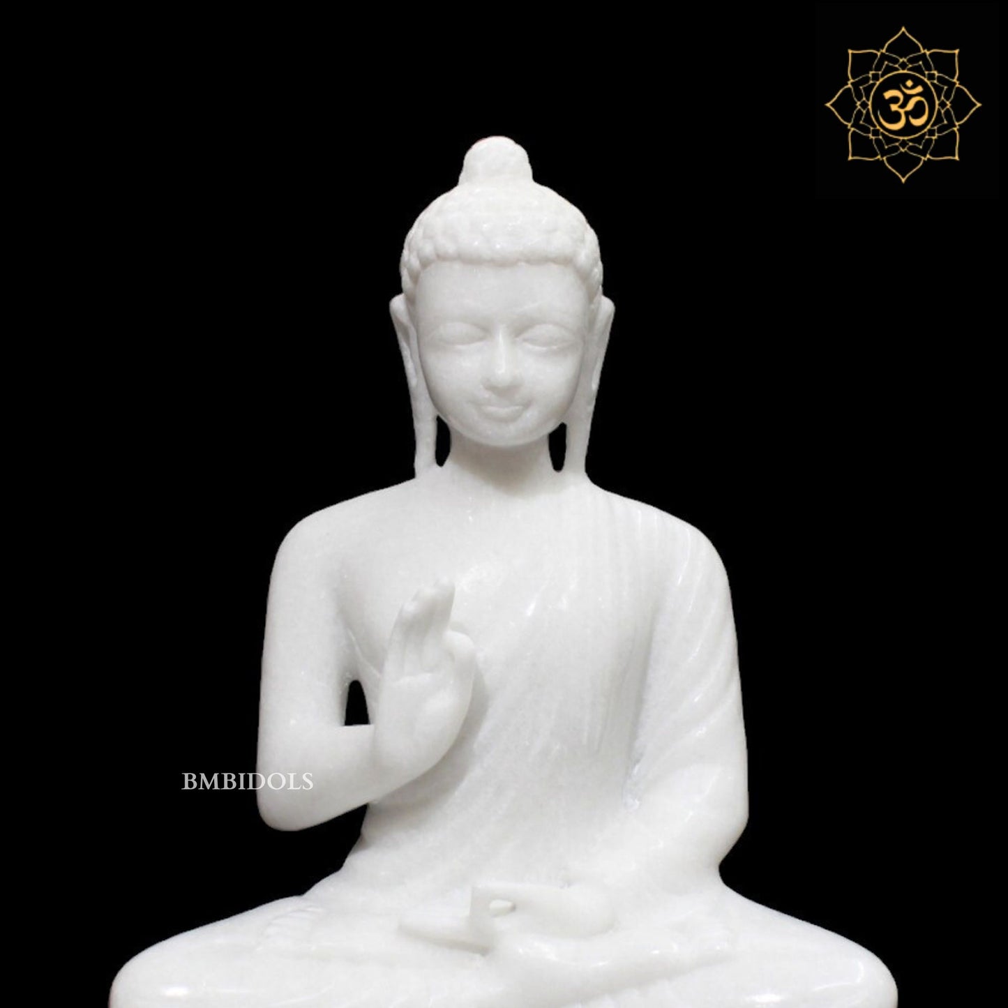 White Marble Buddha Statue for Homes and Gardens in 10inches