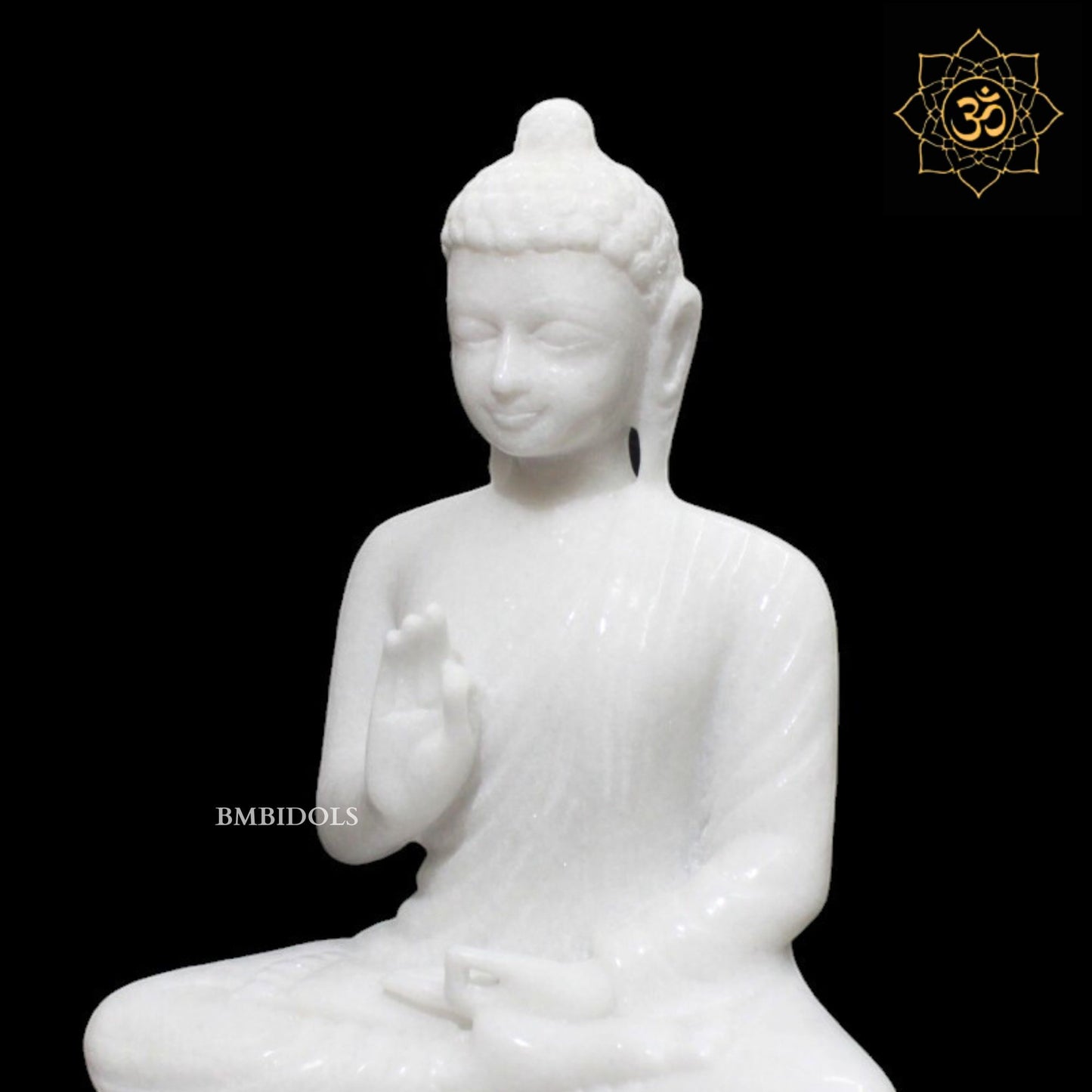 White Marble Buddha Statue for Homes and Gardens in 10inches