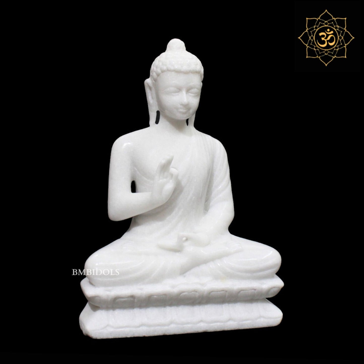 White Marble Buddha Statue for Homes and Gardens in 10inches