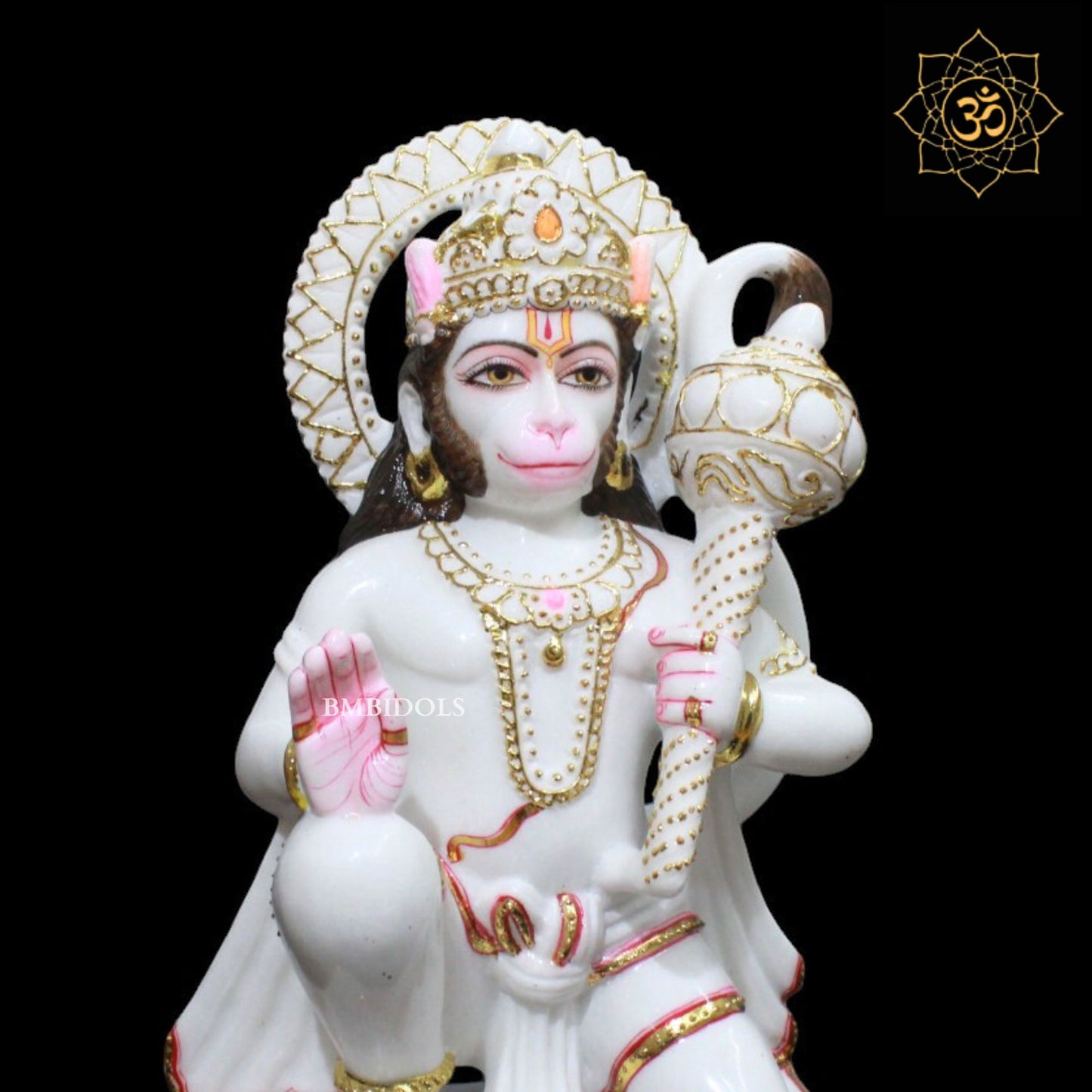 Ashirwad Marble Hanuman Murti for Homes and Temples in 15inch