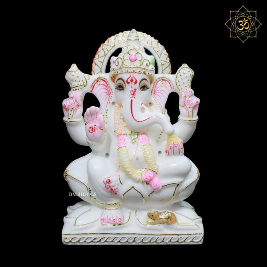 Marble Ganesh Lakshmi Murti for Homes and Temples in 9inch