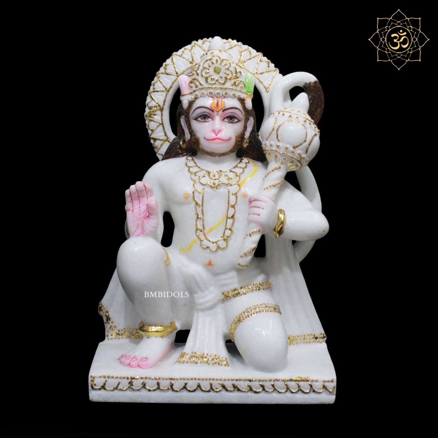 White Marble Hanuman Murti for Homes and Temples in 1feet