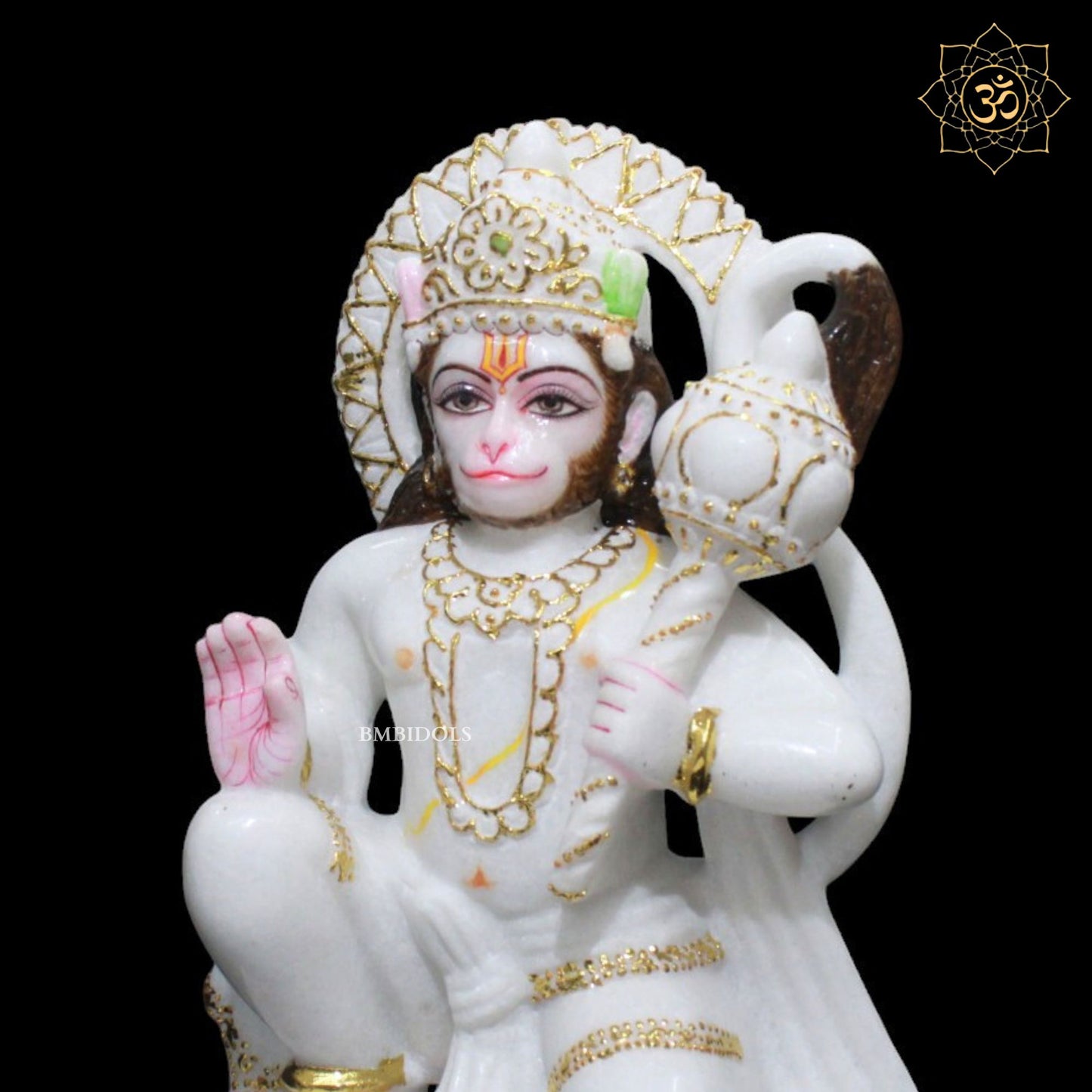 White Marble Hanuman Murti for Homes and Temples in 1feet