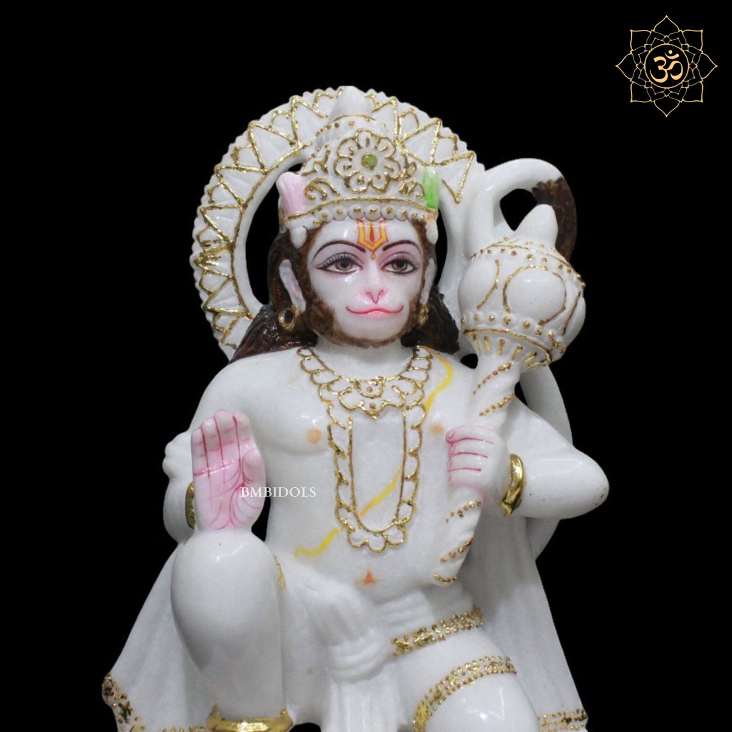 White Marble Hanuman Murti for Homes and Temples in 1feet