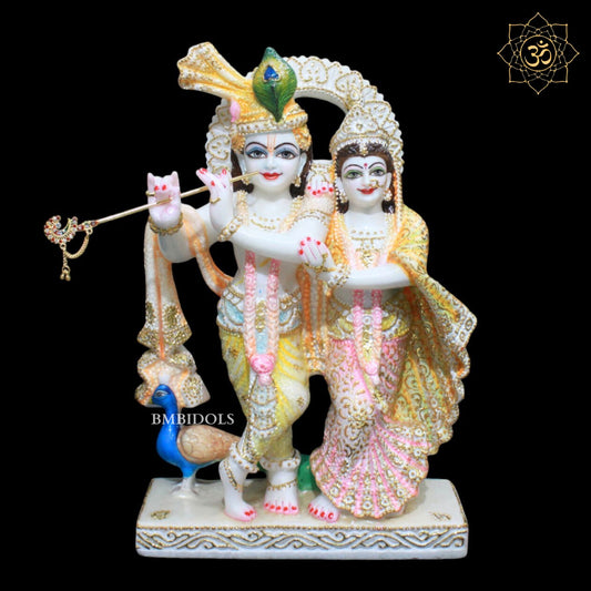 Beautiful Marble Jugal Radha Krishna Murti for Homes and Temples