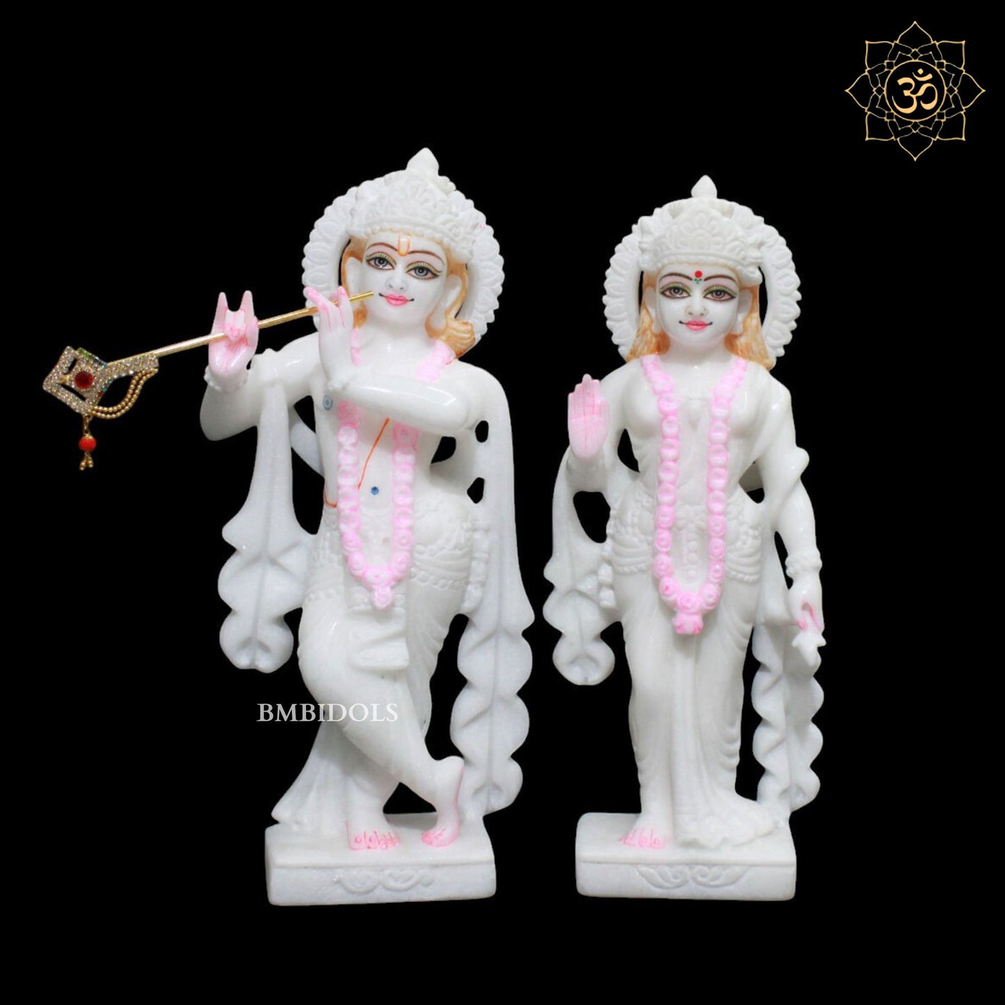 White Marble Radha Krishna Murti in 12inches of Makrana Marble