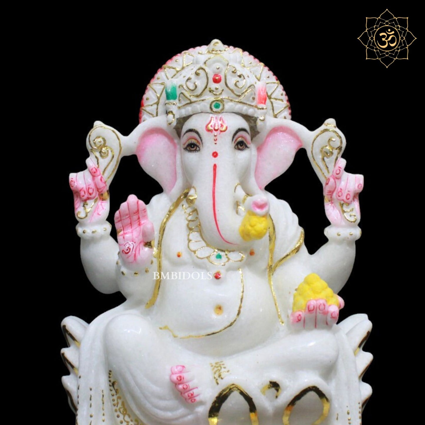 Ganesh Laxmi Marble Murti for Homes and Temples in 12inches