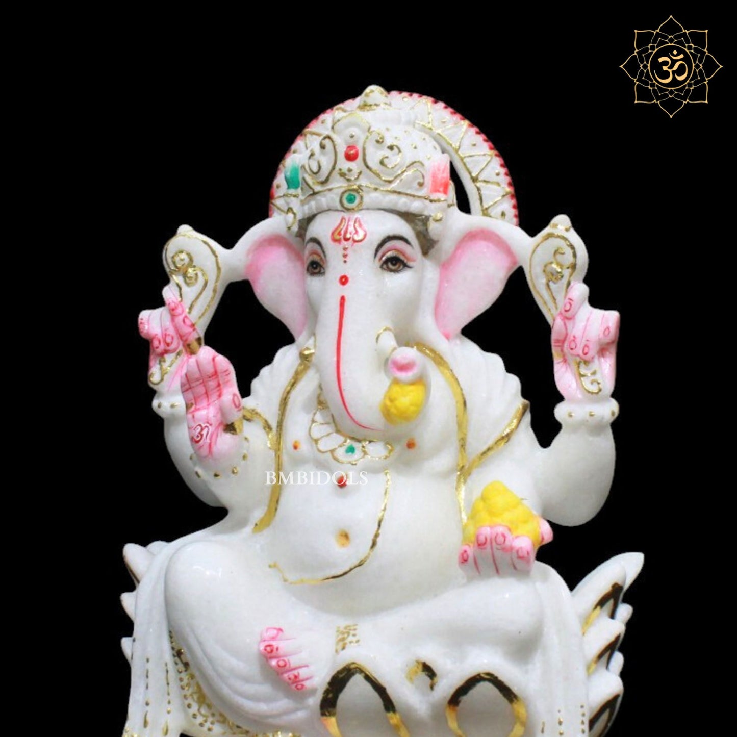 Ganesh Laxmi Marble Murti for Homes and Temples in 12inches