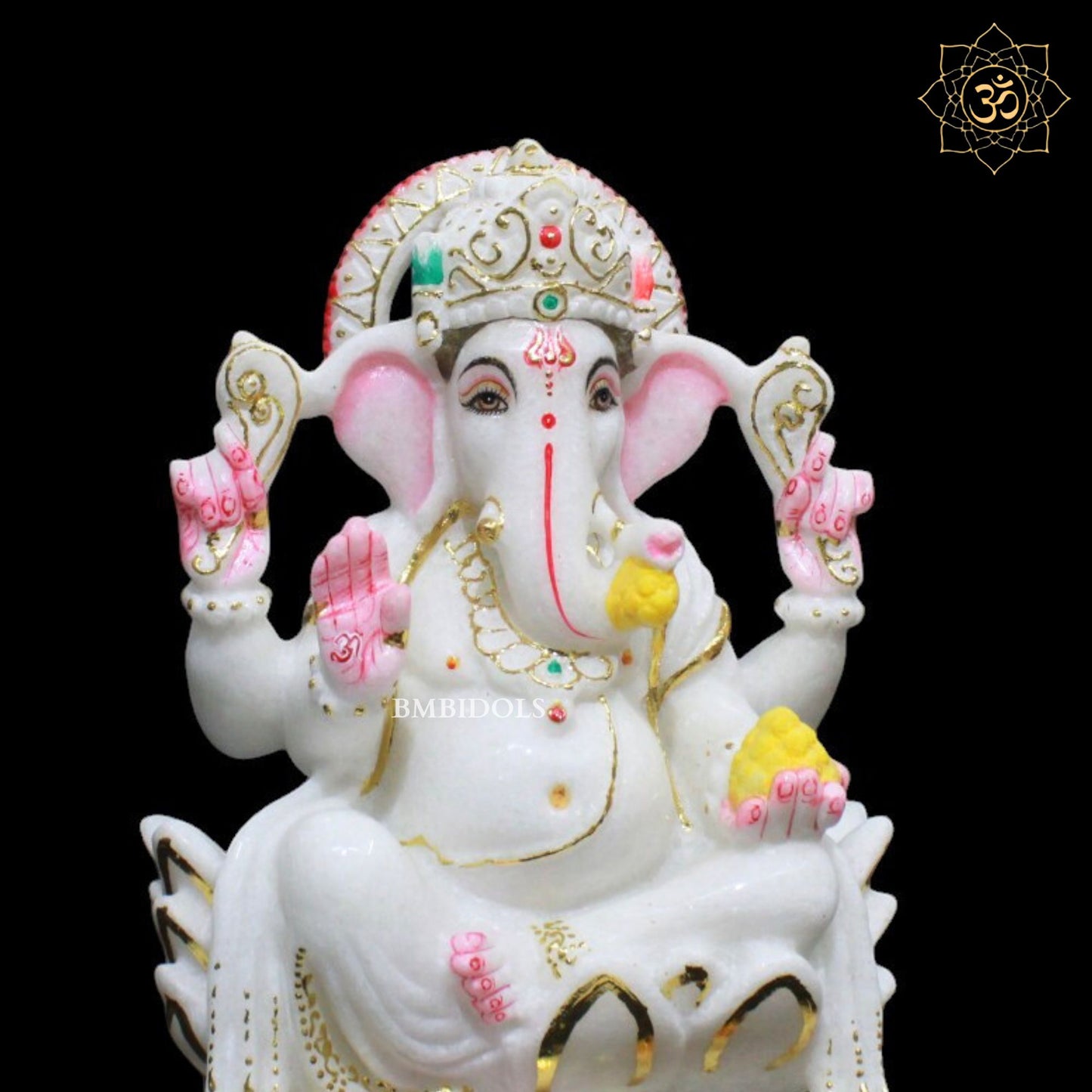 Ganesh Laxmi Marble Murti for Homes and Temples in 12inches