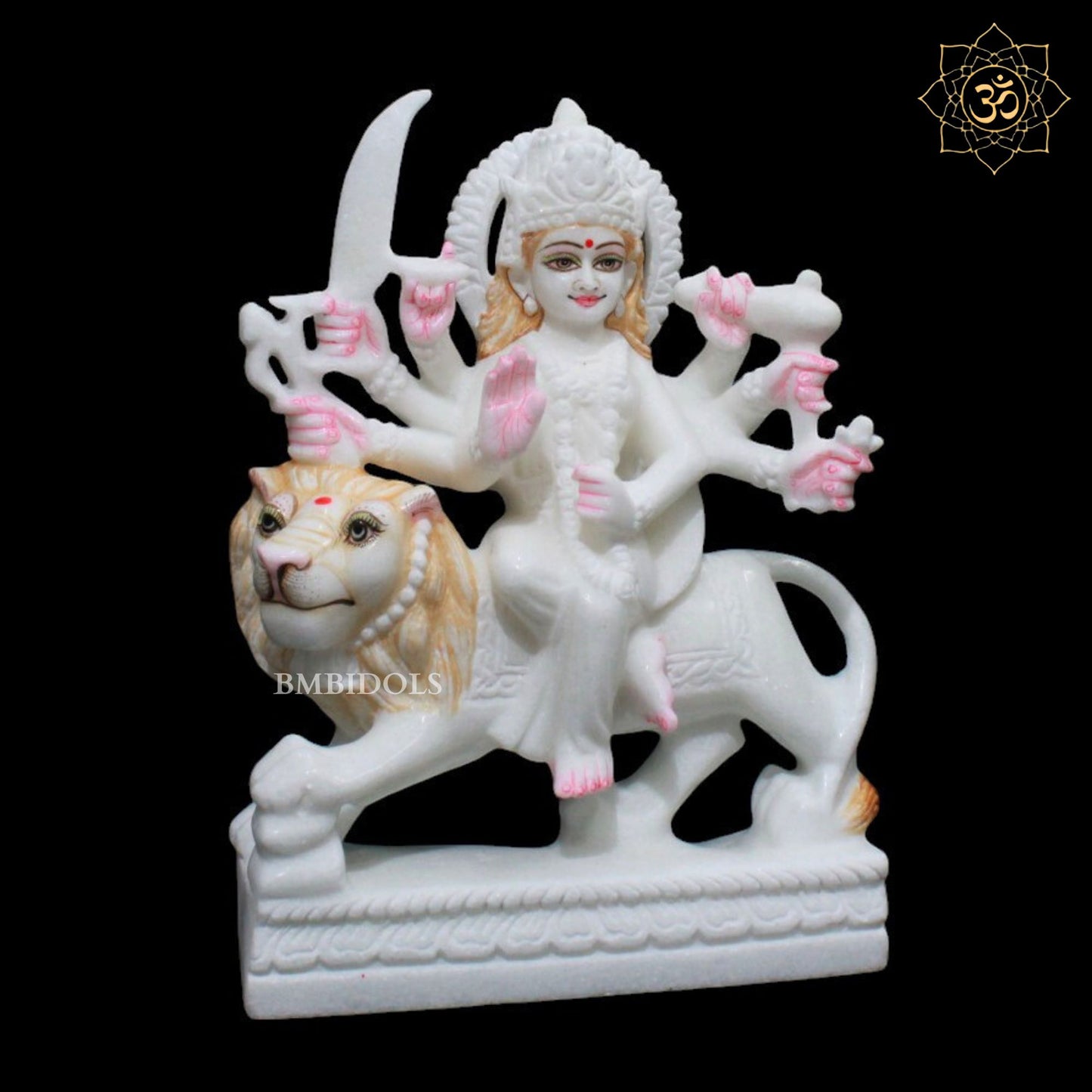 White Sherwali Durga Maa Marble Murti for Homes and Temples