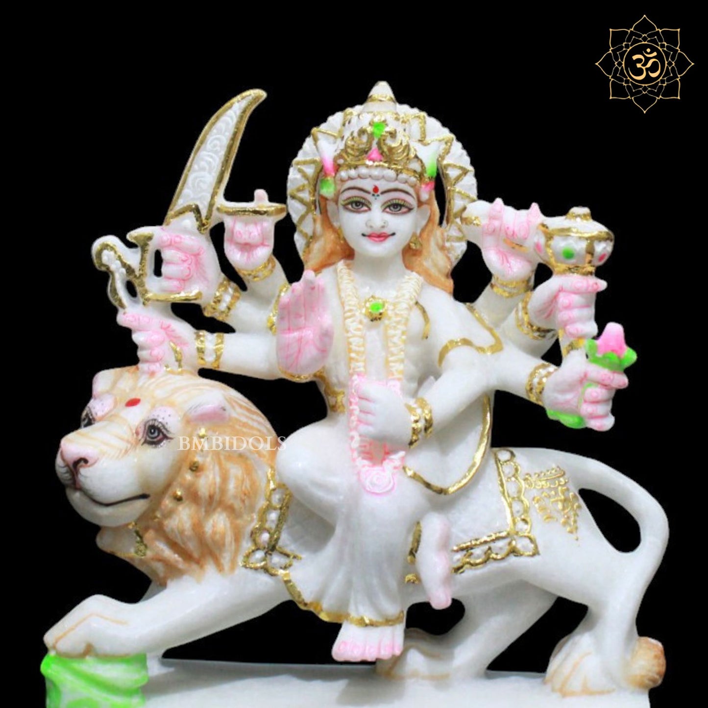 10inch Marble Durga Mata Murti for Homes and Temples in 10inches