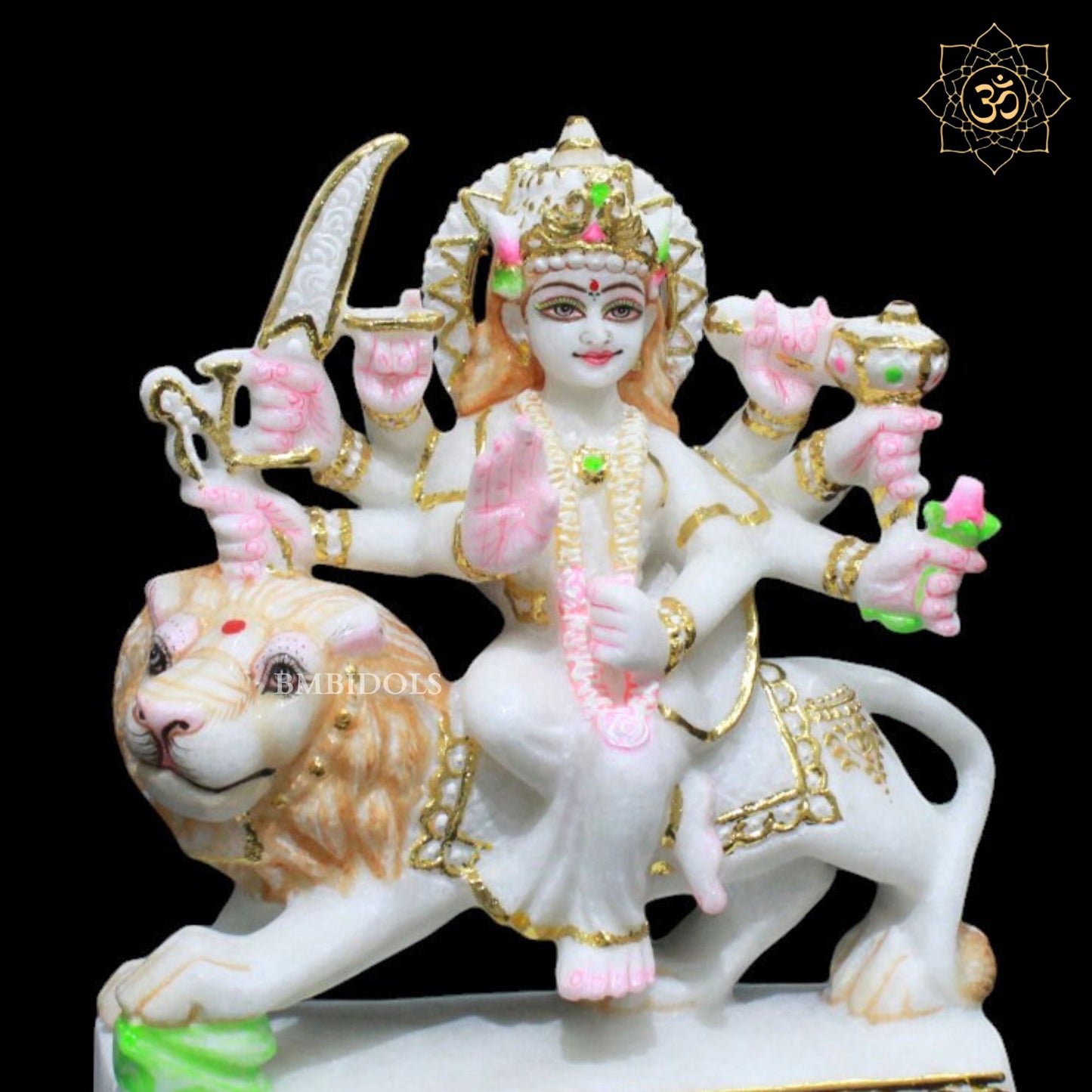 10inch Marble Durga Mata Murti for Homes and Temples in 10inches