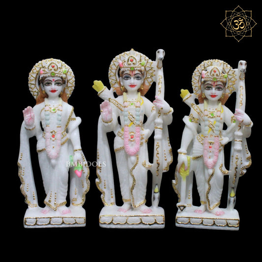 9inch Marble Ram Darbar Murti for Home Mandirs in Makrana Marble