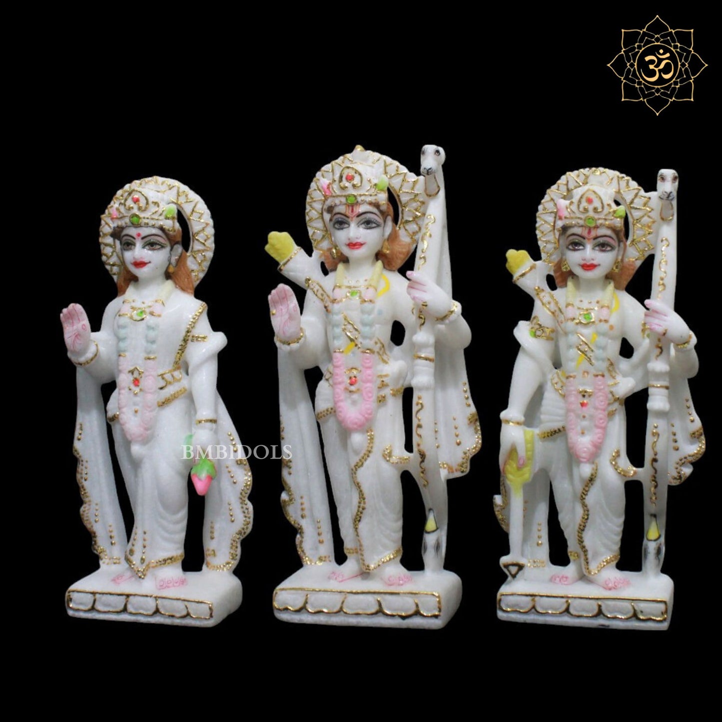 9inch Marble Ram Darbar Murti for Home Mandirs in Makrana Marble