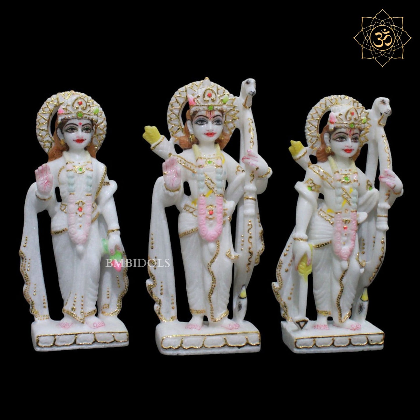 9inch Marble Ram Darbar Murti for Home Mandirs in Makrana Marble