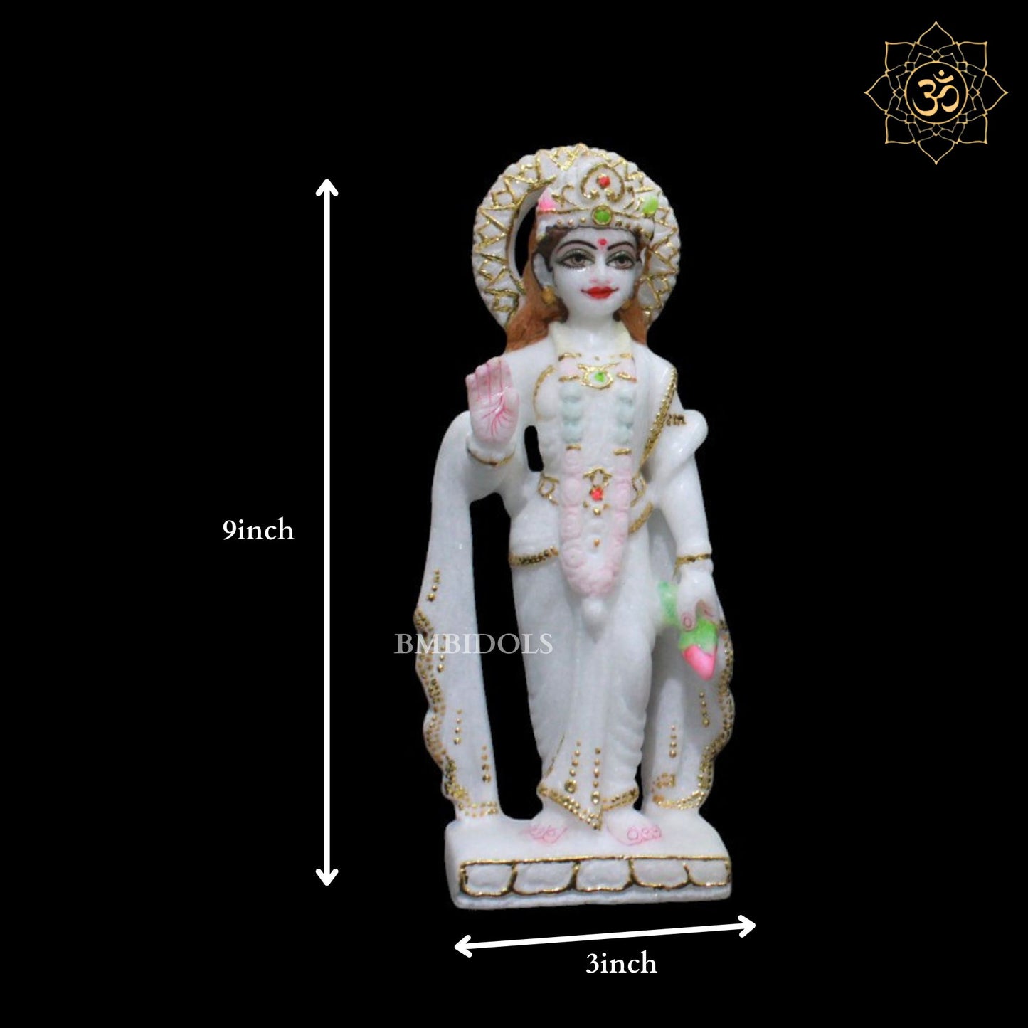 9inch Marble Ram Darbar Murti for Home Mandirs in Makrana Marble