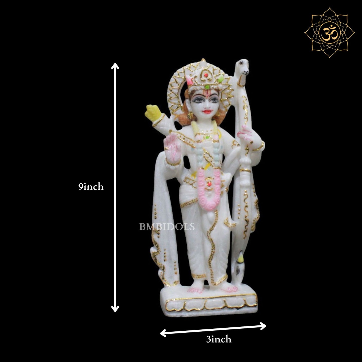 9inch Marble Ram Darbar Murti for Home Mandirs in Makrana Marble