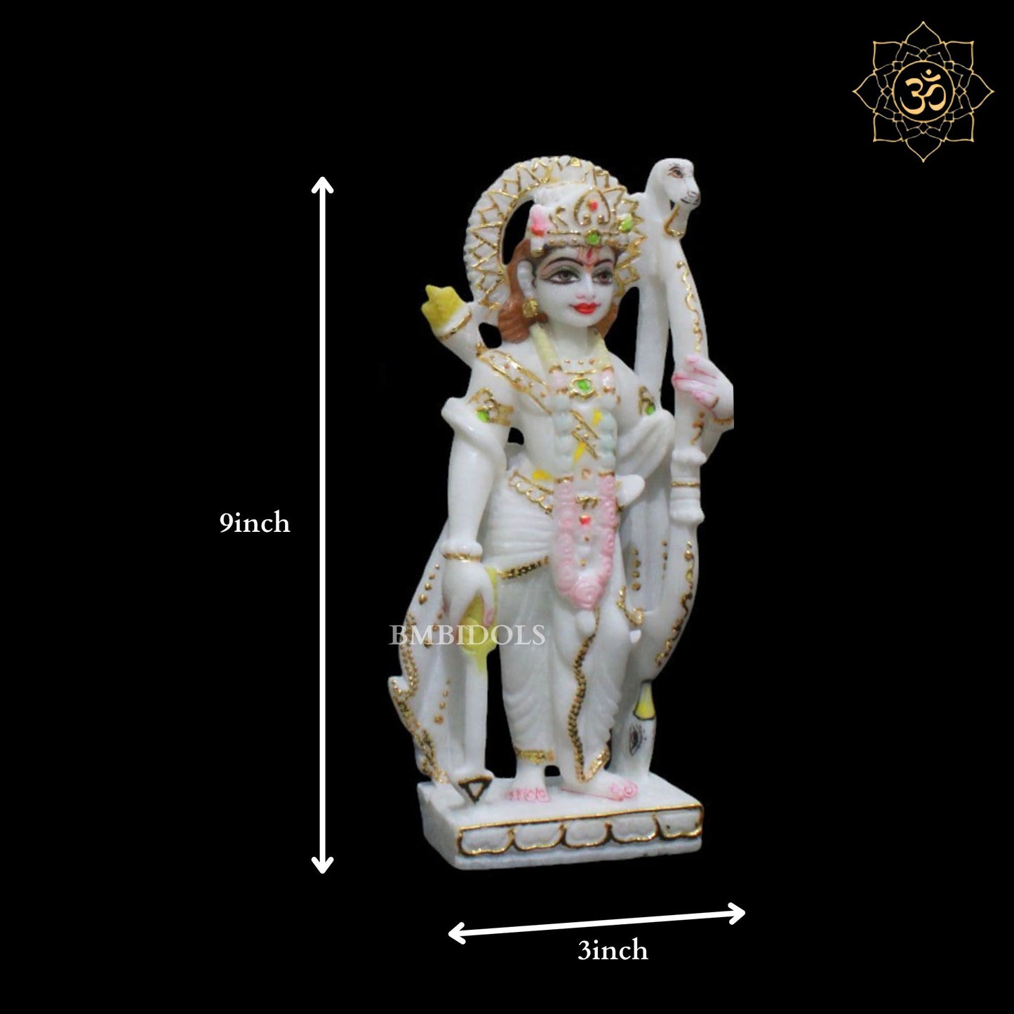 9inch Marble Ram Darbar Murti for Home Mandirs in Makrana Marble