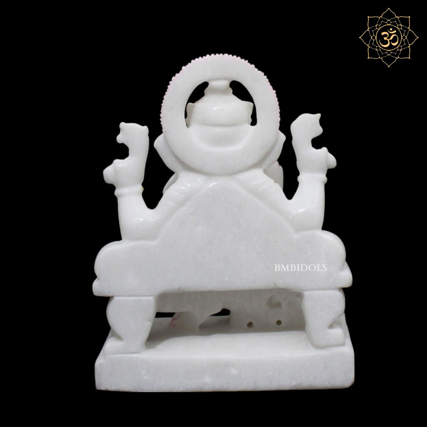 9inch White Marble Ganpati Murti for Home Mandirs