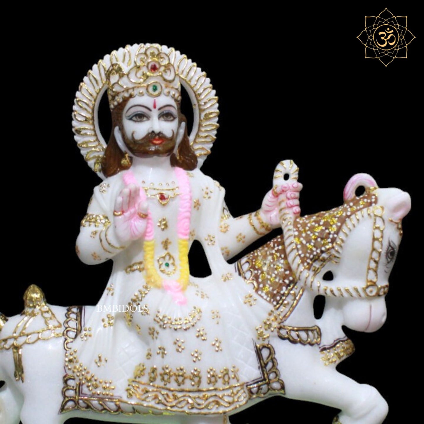 Ram Dev Baba Marble Murti in Makrana Marble in 12inches