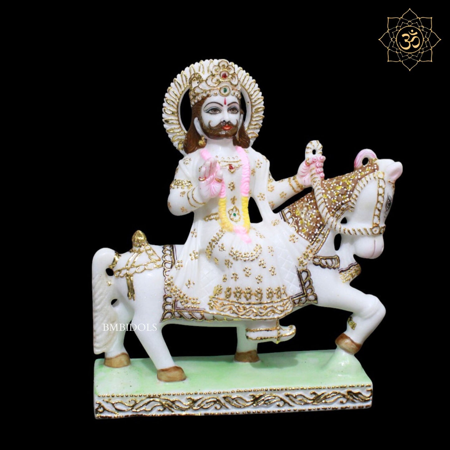 Ram Dev Baba Marble Murti in Makrana Marble in 12inches