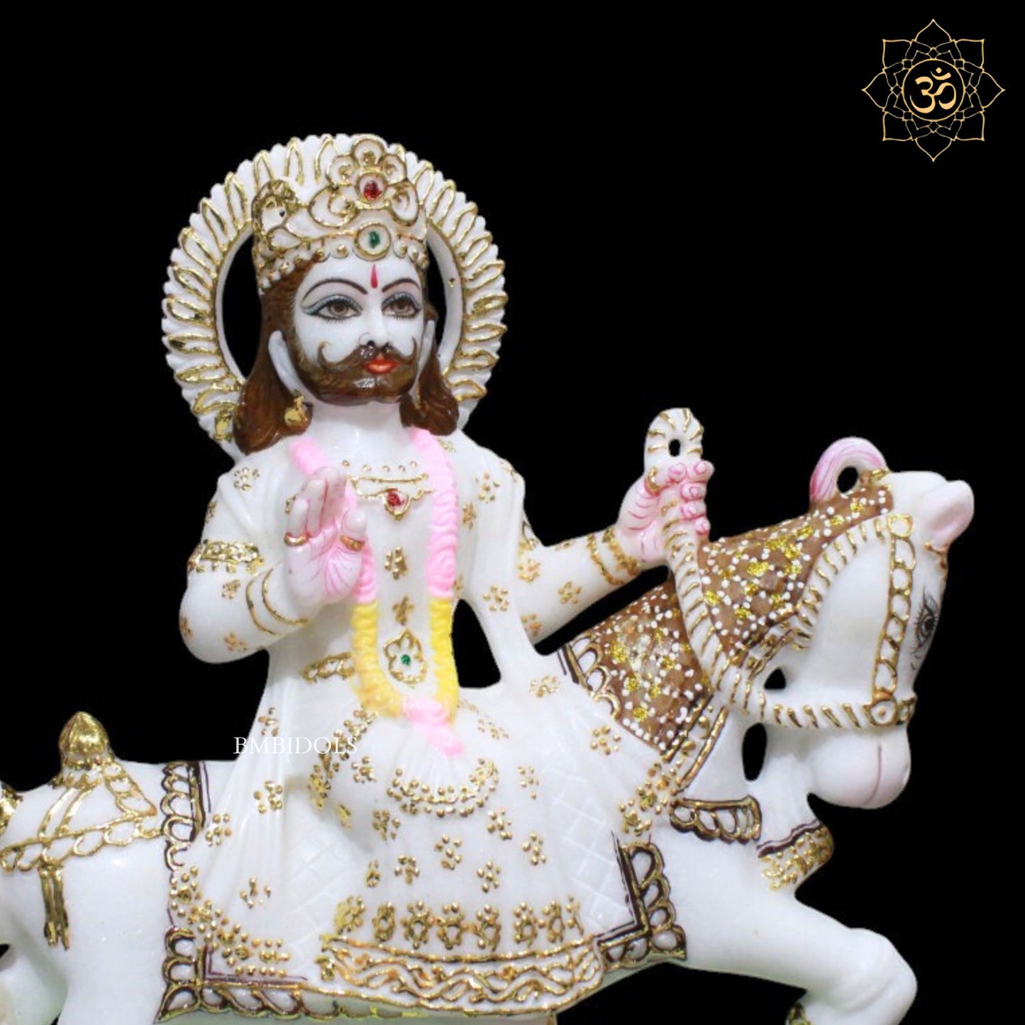 Ram Dev Baba Marble Murti in Makrana Marble in 12inches