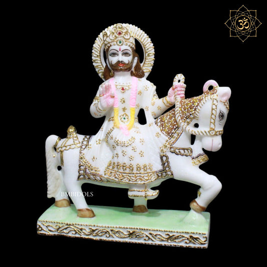Ram Dev Baba Marble Murti in Makrana Marble in 12inches