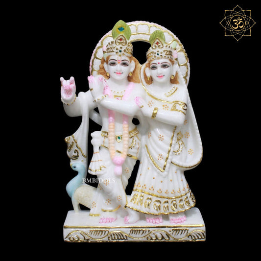 Marble Jugal Radha Krishna Murti for Homes and Temples in 12inches