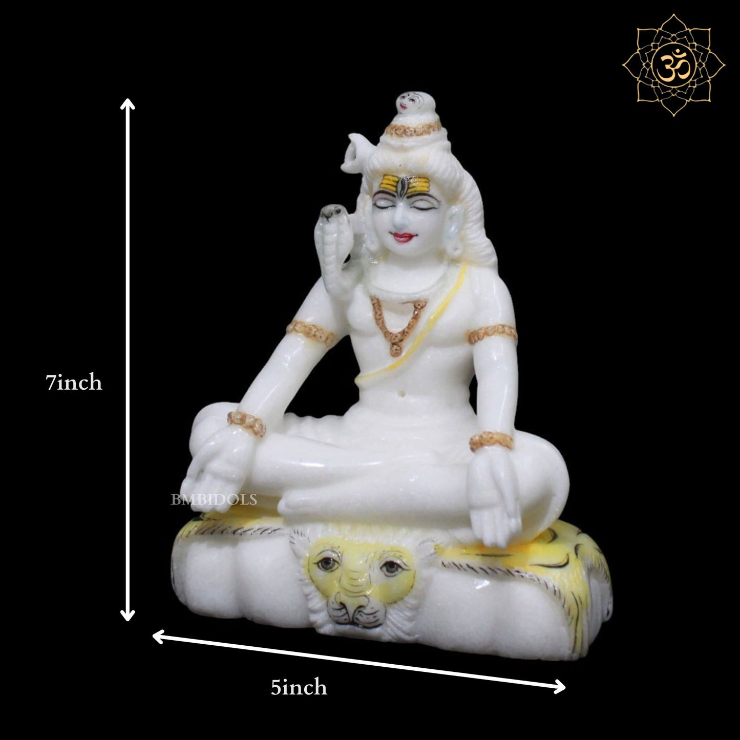 Shiva Marble Murti for Homes and Temples in 7inches in Makrana Marble