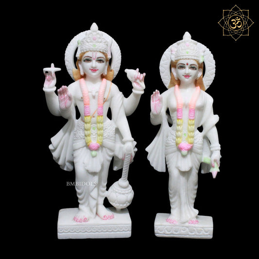 Lakshmi Narayan Marble Murti for Homes and Temples in 15inch