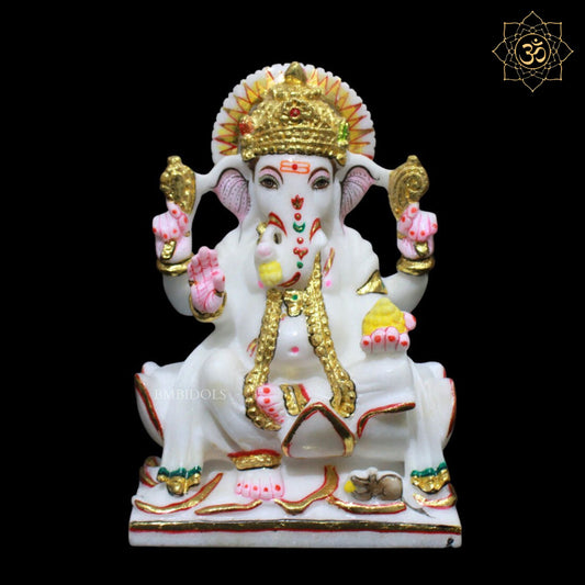 Ganesh Marble Murti for Homes and Temples in 9inches