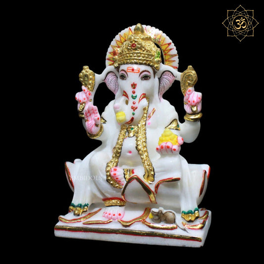 Ganesh Marble Murti for Homes and Temples in 9inches