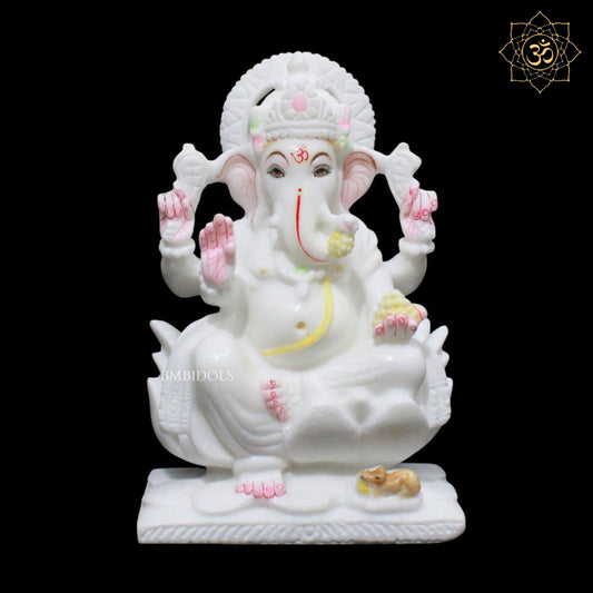 Ganesh Lakshmi Marble Murti for Home Mandirs in 9inches