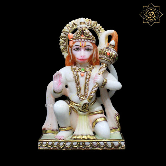 Ashirwad Marble Hanuman Murti for Homes and Temples in 8inches