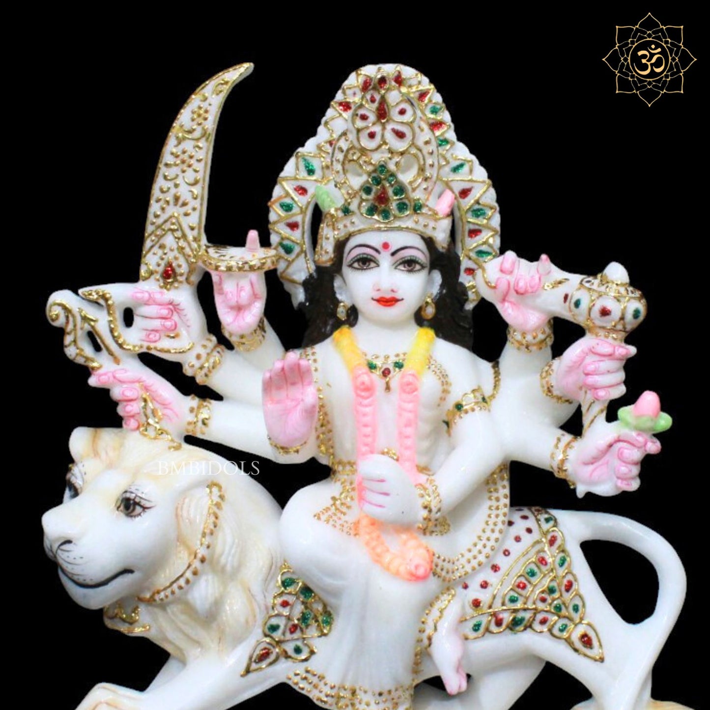 Marble Durga Mata Murti for Home Mandirs in 1feet
