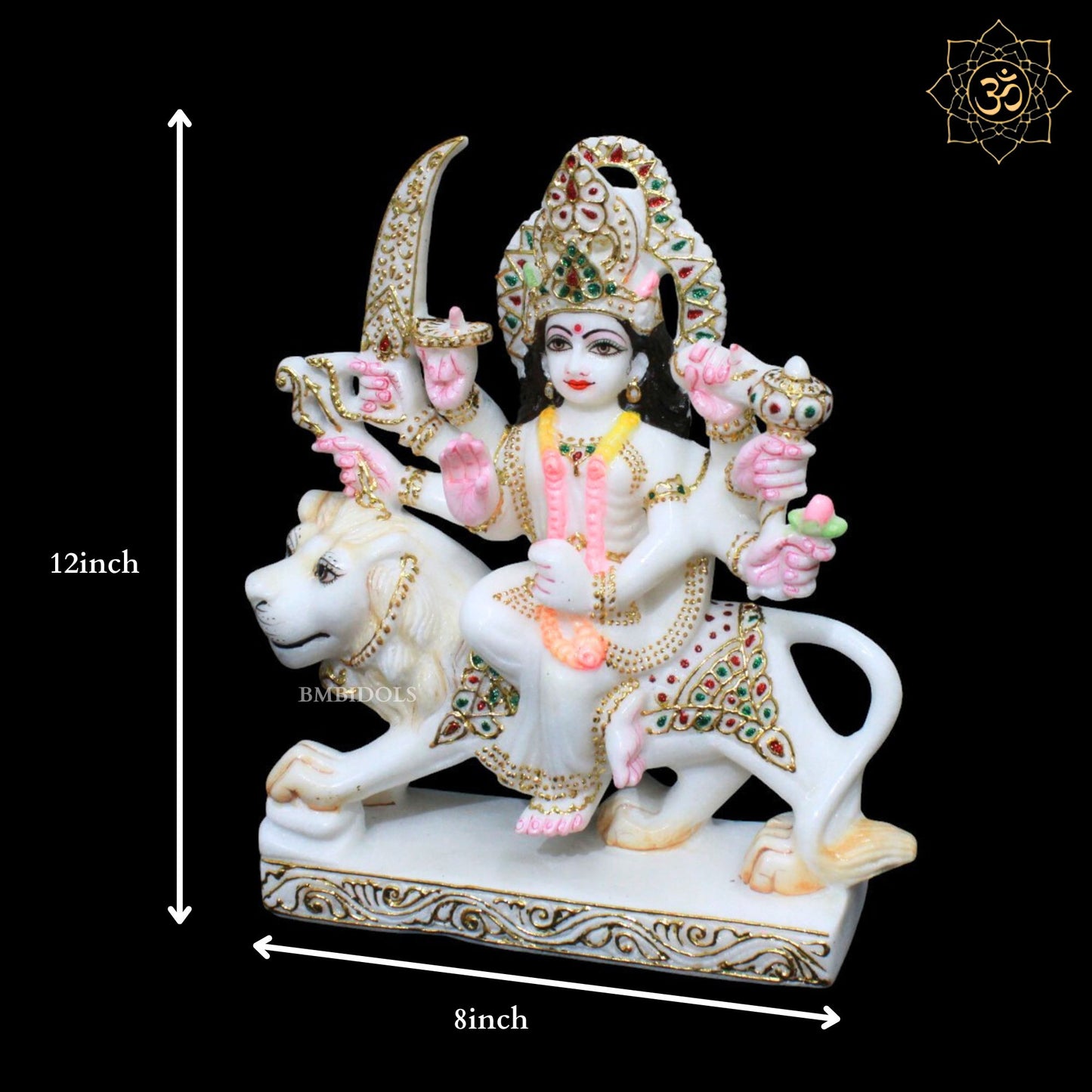 Marble Durga Mata Murti for Home Mandirs in 1feet