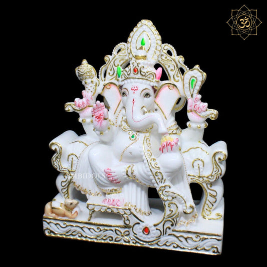 Ganesh Marble Murti for Homes and Temples in 15inches