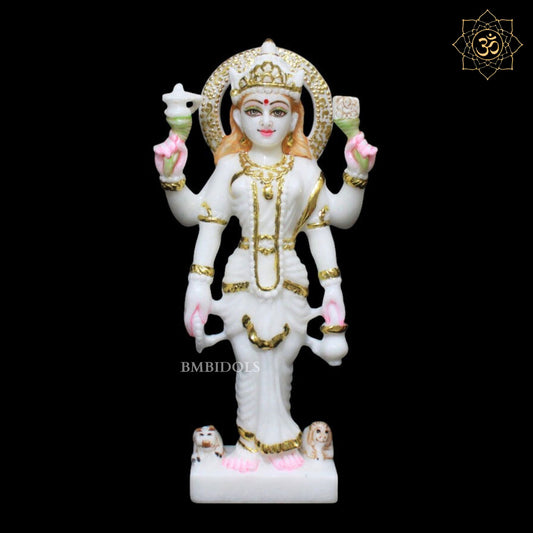 Marble Parvati Maa Murti for Homes and Temples in 12inches Makrana Marble