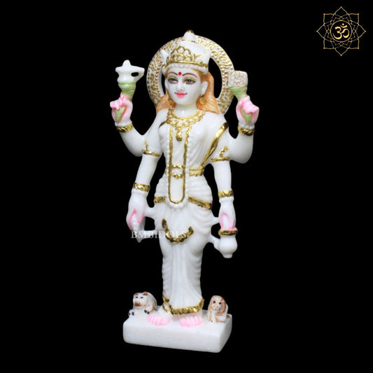 Marble Parvati Maa Murti for Homes and Temples in 12inches Makrana Marble