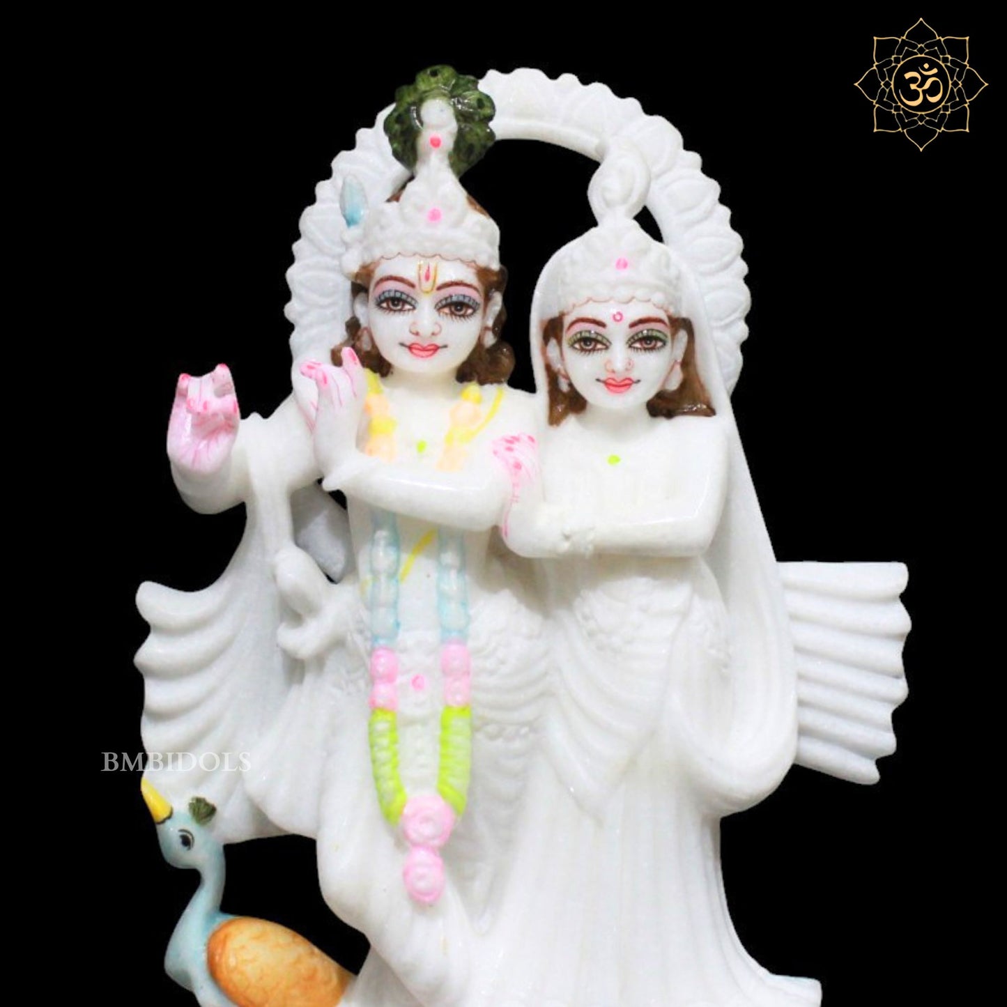 Jugal Radha Krishna Marble Statue for Homes and Mandirs in 9inches