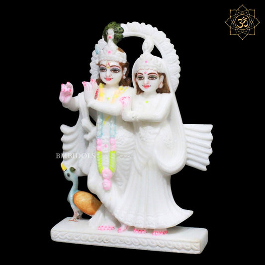 Jugal Radha Krishna Marble Statue for Homes and Mandirs in 9inches
