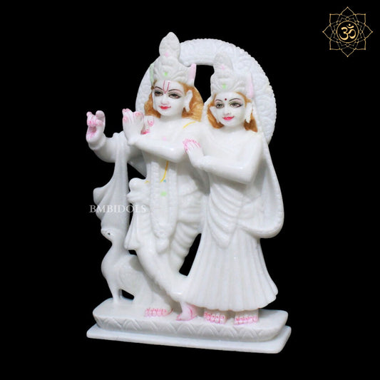 Jugal Radha Krishna Marble Murti in 12inches for Home Mandirs