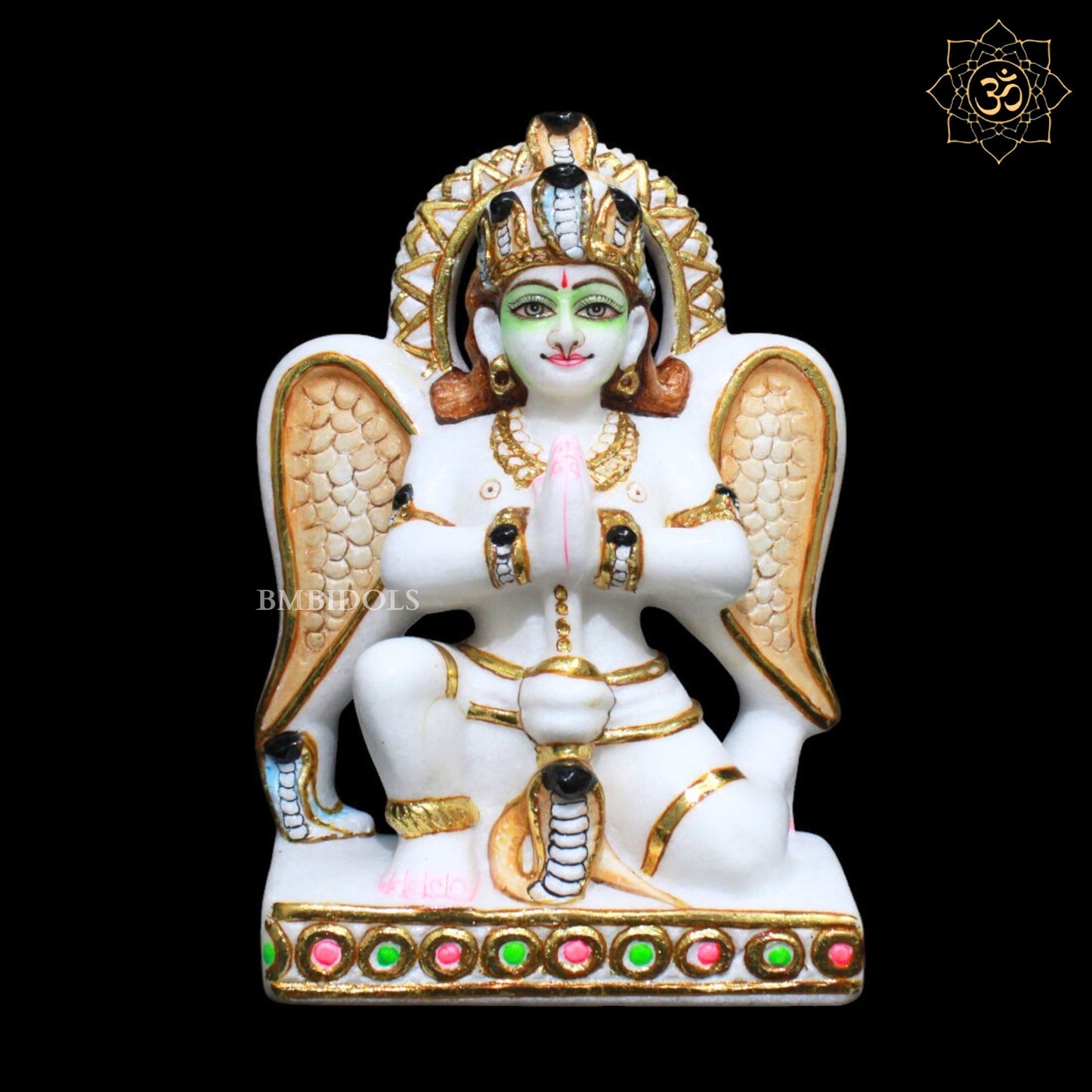 Garud Marble Statue for Homes and Temples in 9inches